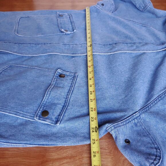 Vintage Denim Chore Barn Coat XL FLAW Cotton Blue Jean Jacket Heavyweight - Picture 11 of 12